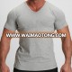 OEM custom slim fit 95% cotton 5% spandex v neck t shirts men cotton gym sports T shirts