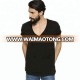 OEM wholesale men clothes short sleeve cotton black deep v neck t shirts for men